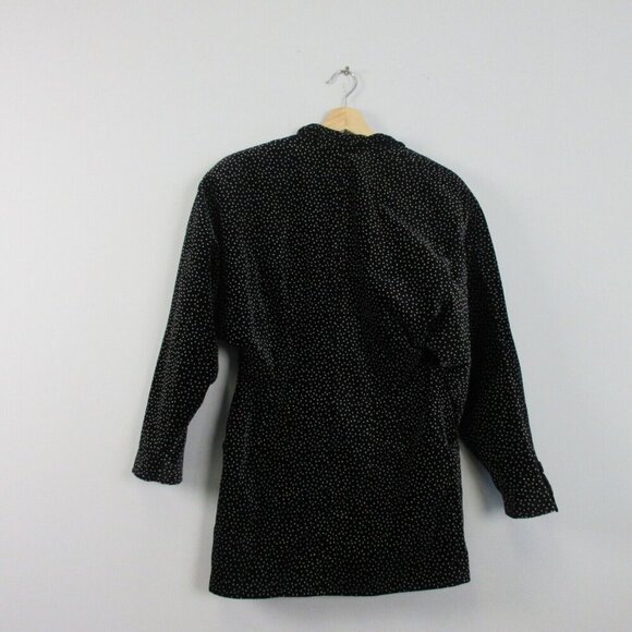 Escada Velvet Polka Dot Blazer Women 34 Cotton Broad Shoulder Black 90's Vtg 674 - Picture 2 of 14